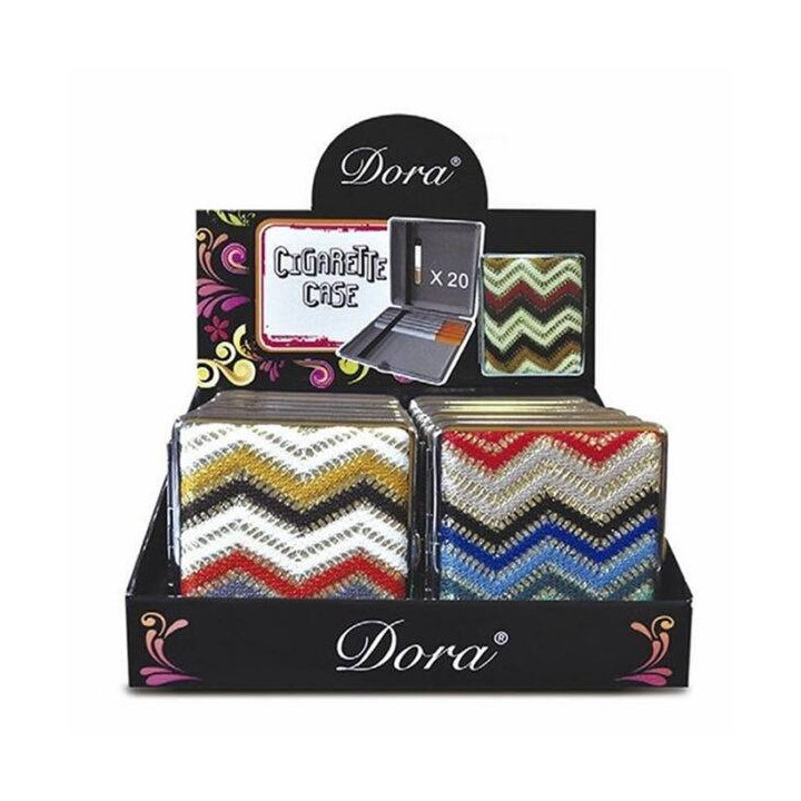 PITILLERA CIGARRILLOS DECORADA HIPPIE TEXTIL 20 CIG. 9,5 X 9,5 CM COLOR SURTIDO 1X12