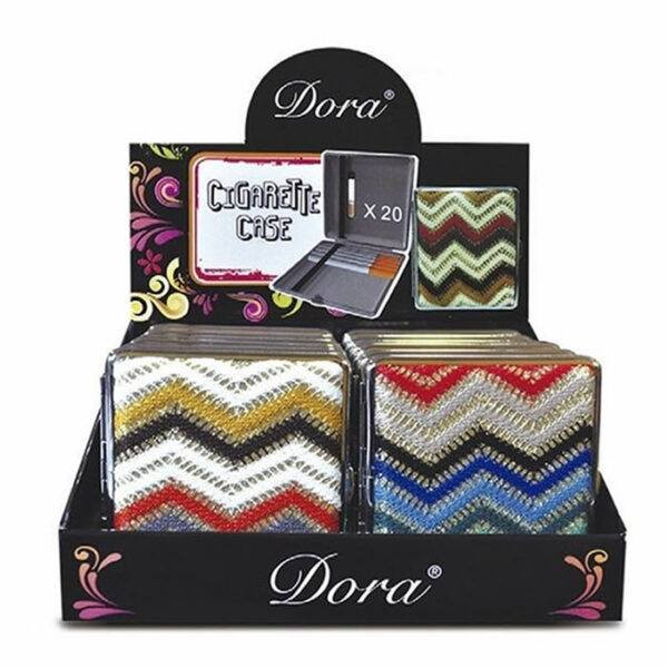 PITILLERA CIGARRILLOS DECORADA HIPPIE TEXTIL 20 CIG. 9,5 X 9,5 CM COLOR SURTIDO 1X12