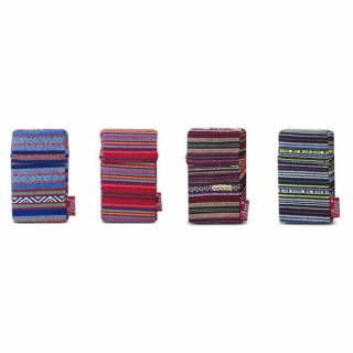 PITILLERA CAJETILLA O CIGARRO SUELTO DE TELA  HIPPIE 5,5 X 9,5 X 2,5 CM. COLOR SURTDO 1X12 2