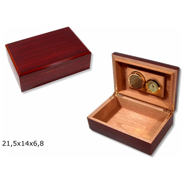 HUMIDOR PEQUEÑO CAOBA 21,5X14 X6,8