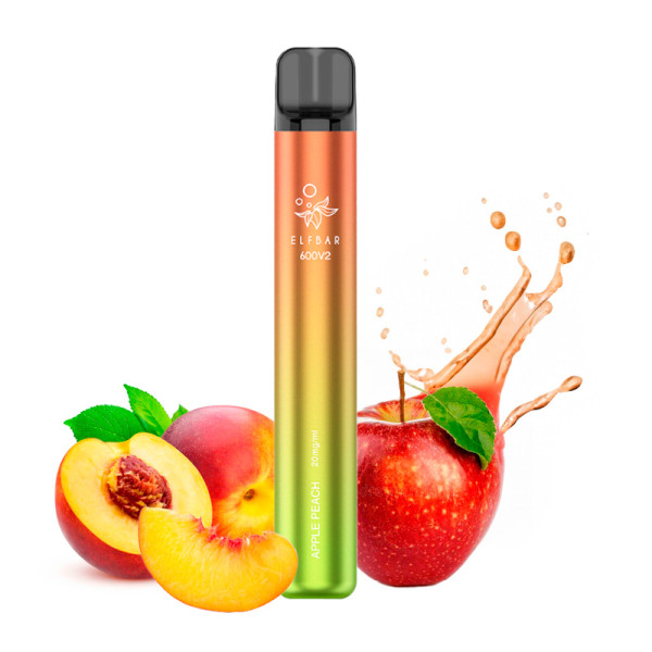 ELF009 POD DESECHABLE ELFBAR 600V2 APPLE PEACH 20MG