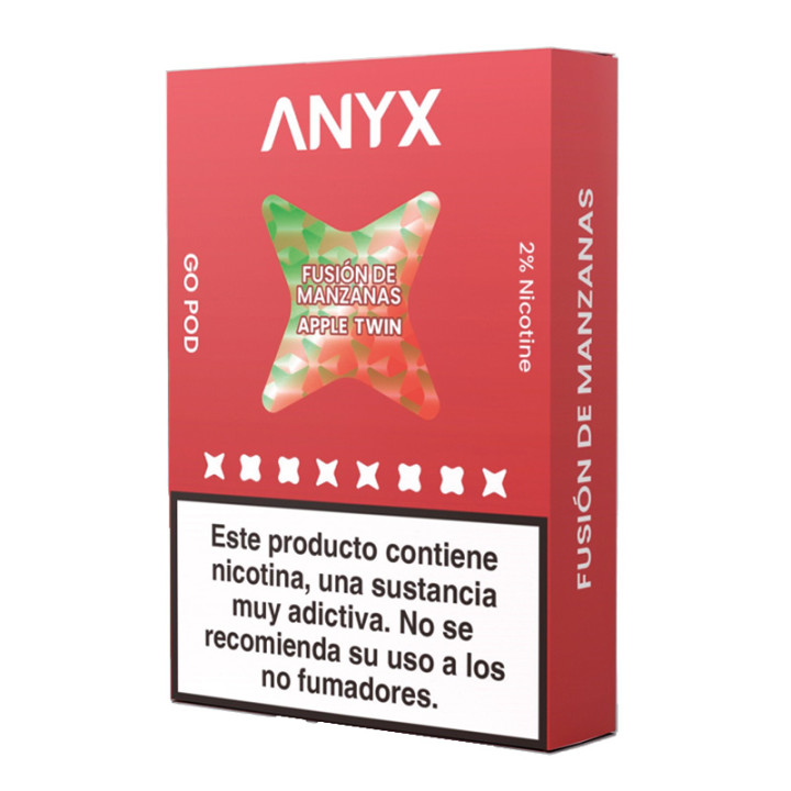 PACK 3 CARTUCHOS X 700 PUFF APPLE TWIN (2.100 PUFF) ANYX