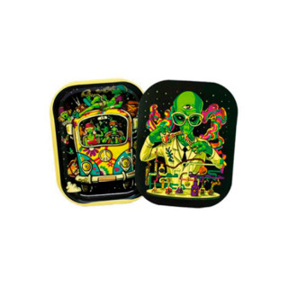 BANDEJA METAL CON TAPA ALIEN 18X14CM