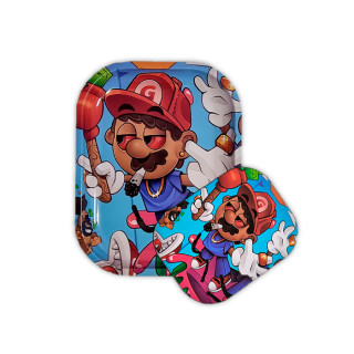 BANDEJA METAL + TAPA BAD MARIO 18 X 14CM