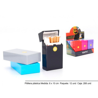 PITILLERA CAJETILLA HIBRON RÍGIDAS 100´S PUSH OPEN 6 X 10CM 1X12