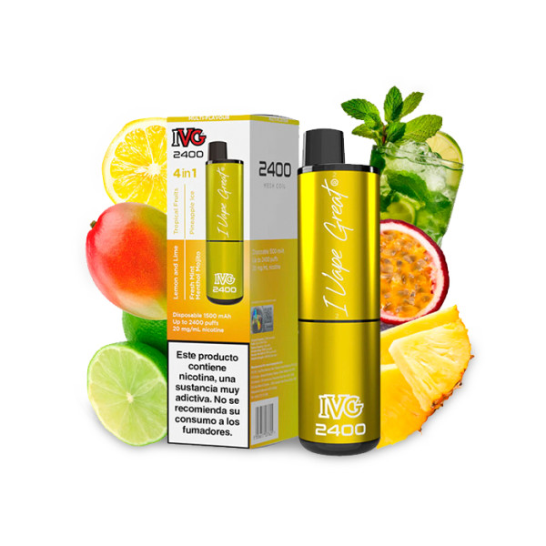 CIGARILLO ELECTRONICO DESECHABLE IVG 2400 PUFF YELLOW EDITION