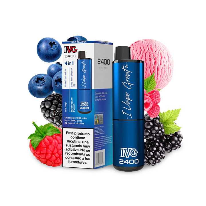 CIGARILLO ELECTRONICO DESECHABLE IVG 2400 PUFF BLUE EDITION