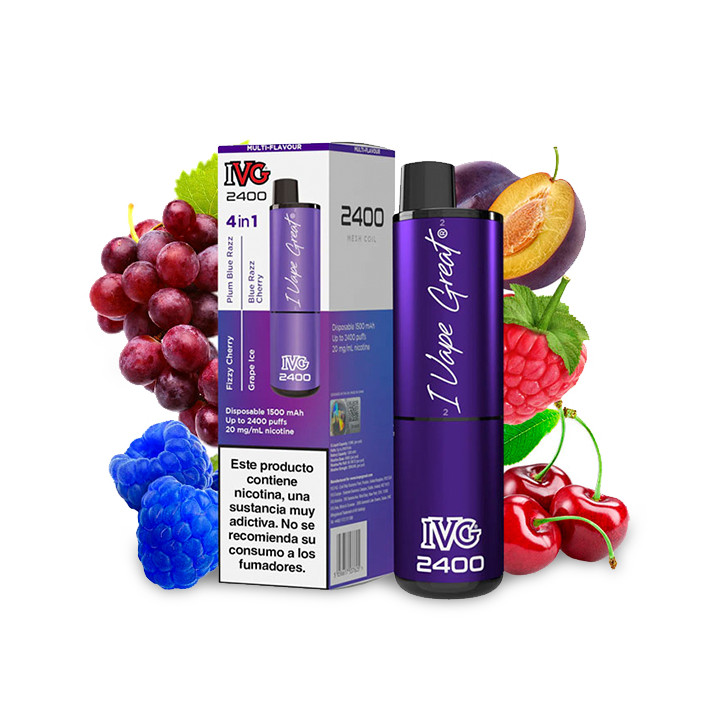 CIGARILLO ELECTRONICO DESECHABLE IVG 2400 PUFF PURPLE EDITION