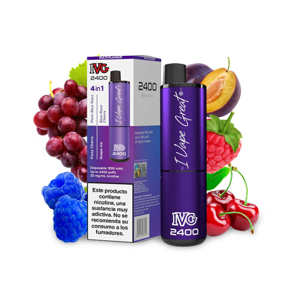 CIGARILLO ELECTRONICO DESECHABLE IVG 2400 PUFF PURPLE EDITION