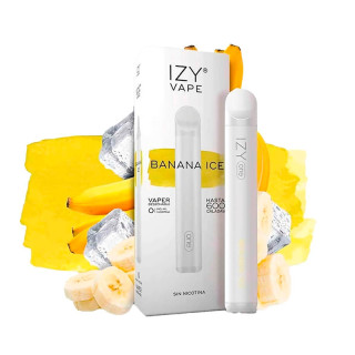 CIGARRILLO ELECTRICO DESECHABLE IZY VAPE BANANA ICE 600 PUFFS SIN NICOTINA