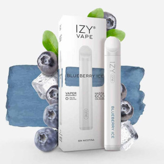 CIGARRILLO ELECTRICO DESECHABLE IZY VAPE BLUEBERRY ICE  600 PUFFS SIN NICOTINA