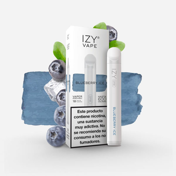 CIGARRILLO ELECTRICO DESECHABLE IZY VAPE BLUEBERRY ICE  600 PUFFS 2% TPD