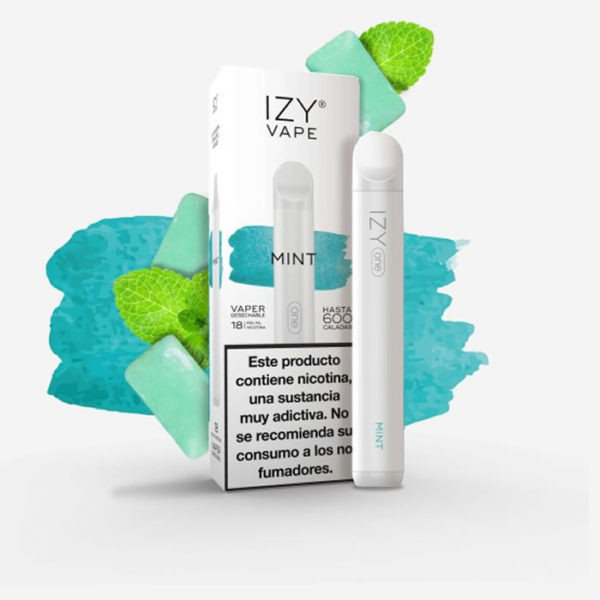 CIGARRILLO ELECTRICO DESECHABLE IZY VAPE MINT 600 PUFFS 2% TPD