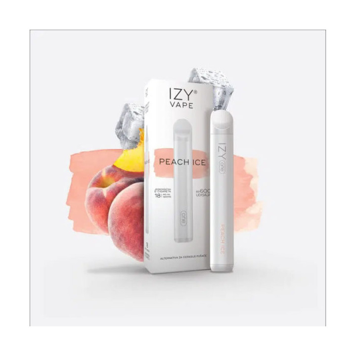 CIGARRILLO ELECTRICO DESECHABLE IZY VAPE PEACH ICE 600 PUFFS 2%TPD