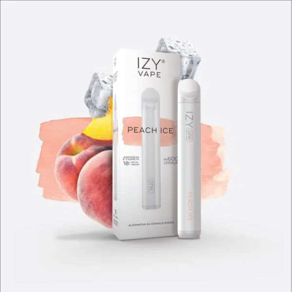 CIGARRILLO ELECTRICO DESECHABLE IZY VAPE PEACH ICE 600 PUFFS 2%TPD