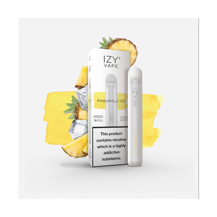 CIGARRILLO ELECTRICO DESECHABLE IZY VAPE PIÑA 600 PUFFS 2% TPD