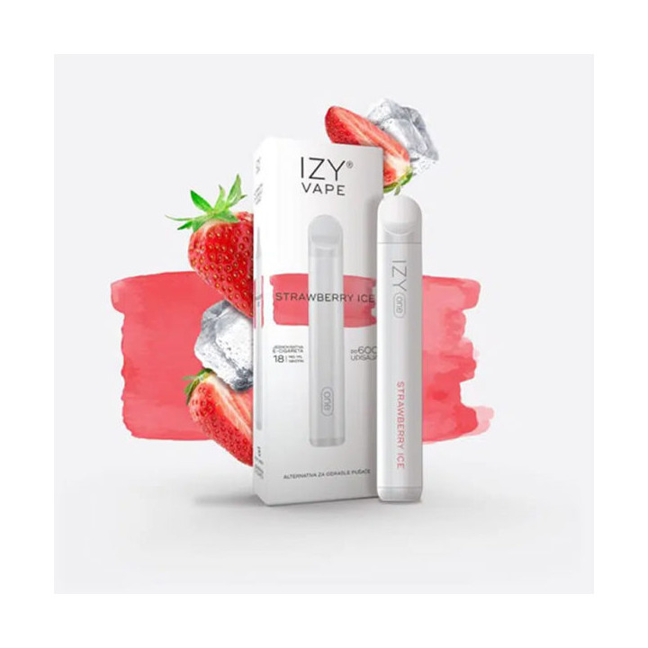 CIGARRILLO ELECTRICO DESECHABLE IZY VAPE STRAWBERRY ICE 600 PUFFS 2% TPD