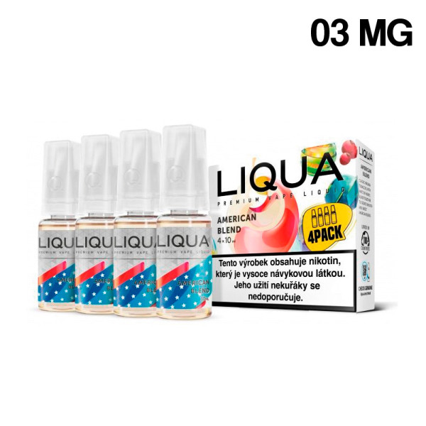 ELIQUID LIQUA AMERICAN BLEND PACK 4 03MG 10ML