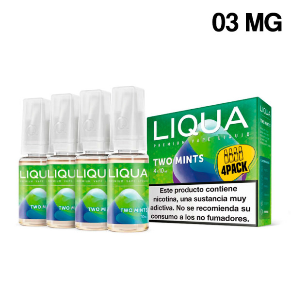 ELIQUID LIQUA TWO MINTS  PACK 4 03MG 10ML