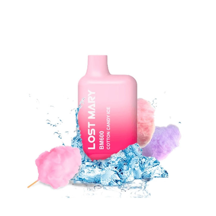 CIGARRILLO ELECTRONICO DESECHABLE LOST MARY 600PUFFS 2%  COTTON CANDY ICE