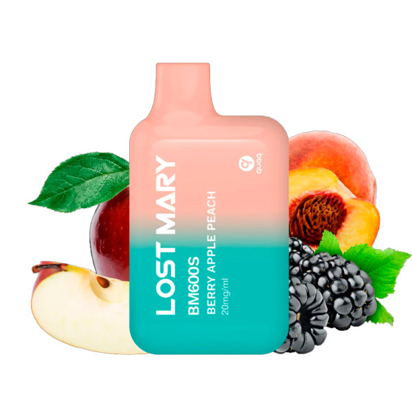 CIGARRILLO ELECTRONICO DESECHABLE LOST MARY BM600SPUFFS 2% BERRY APPLE PEACH
