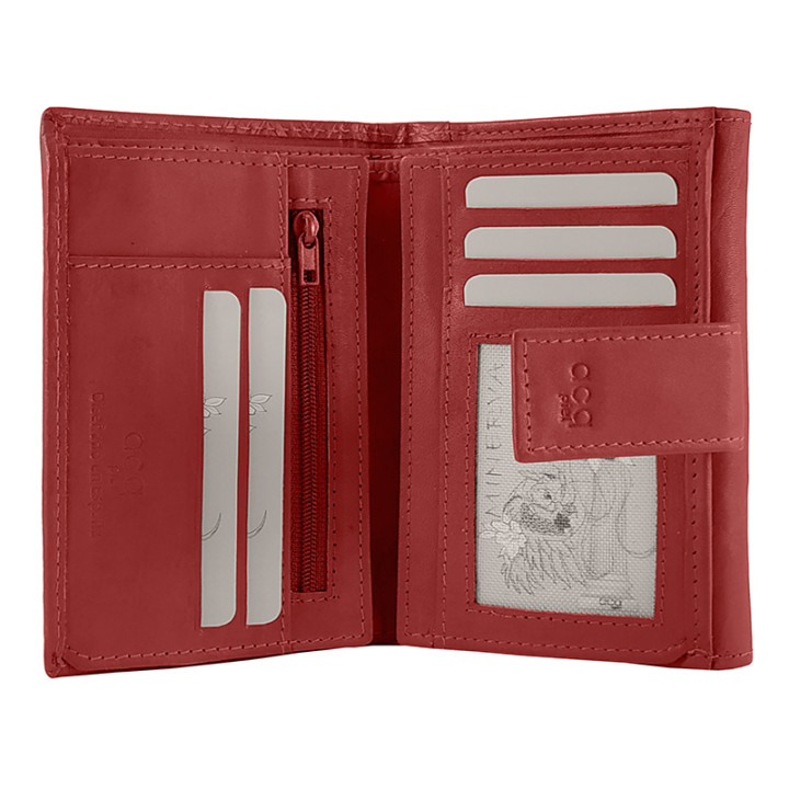 BILLETERO MONEDERO PIEL SEÑORA ACQ MINERVA ROJO