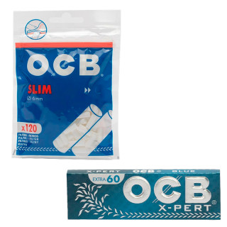 Filtros OCB slim 6mm más papel ocb azul 1x34