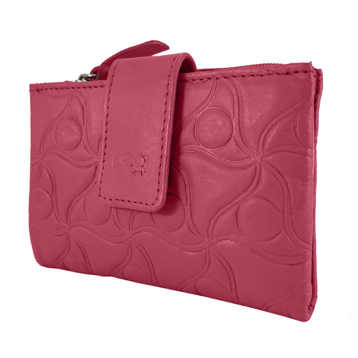 BILLETERO CREMALLERA PIEL SEÑORA ACQ VENUS FUCSIA
