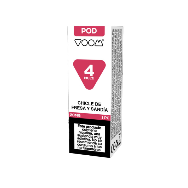 RECARGA CÁPSULA VOOM 4 MULTI POOD 20 MG CHICLE DE FRESA Y SANDÍA