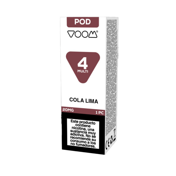 RECARGA CÁPSULA VOOM 4 MULTI POOD 20 MG COLA Y LIMA