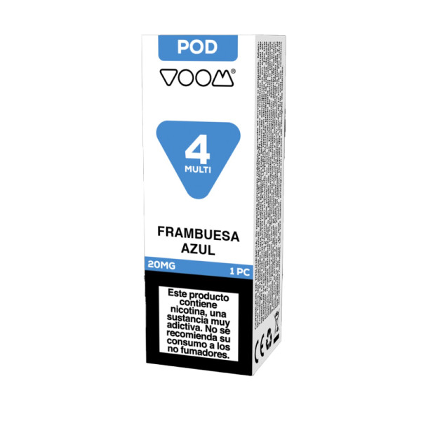 RECARGA CÁPSULA VOOM 4 MULTI POOD 20 MG FRAMBUESA AZUL