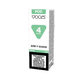 RECARGA CÁPSULA VOOM 4 MULTI POOD 20 MG KIWI Y GUAVA