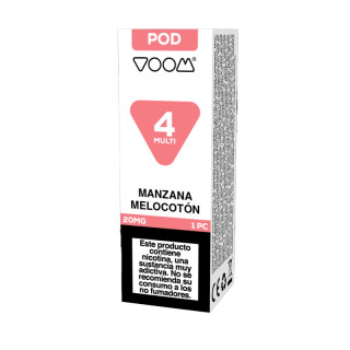 RECARGA CÁPSULA VOOM 4 MULTI POOD 20 MG MANZANA MELOCOTÓN
