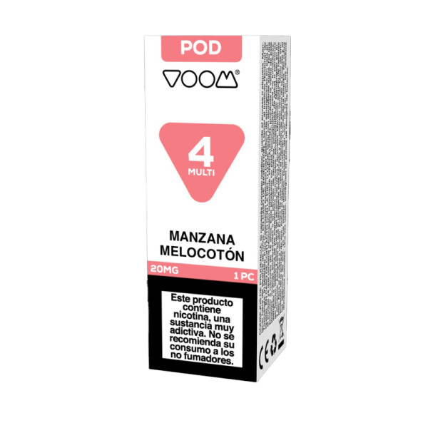 RECARGA CÁPSULA VOOM 4 MULTI POOD 20 MG MANZANA MELOCOTÓN
