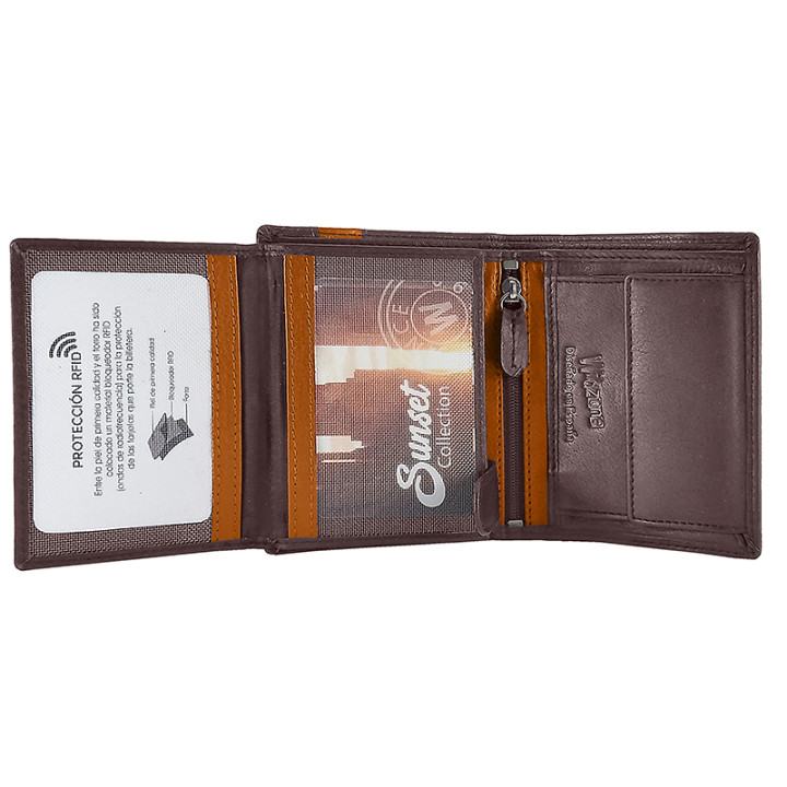 CARTERA WIDLZONE SUNSET CIERRE GOMA MARRON