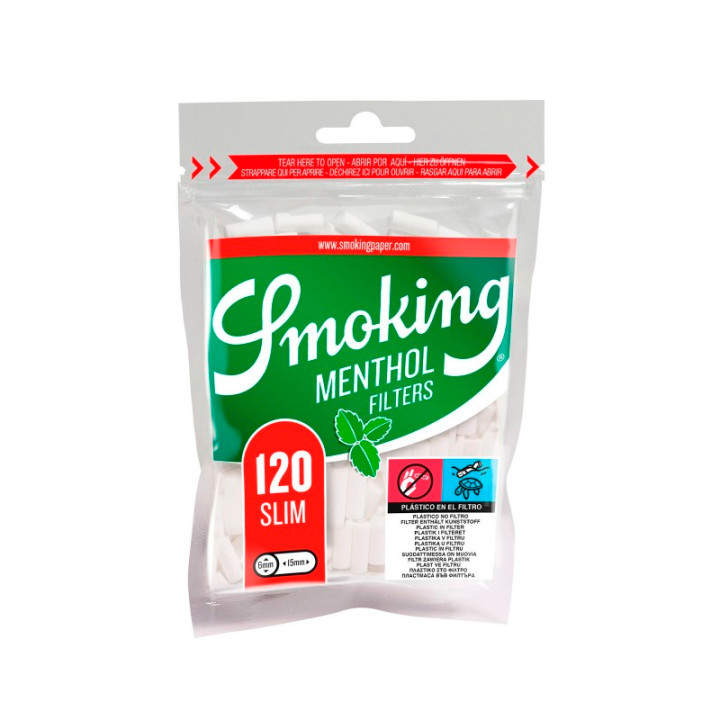 FILTROS SMOKING CLASSIC MENTHOL VERDE 6MM 1X10
