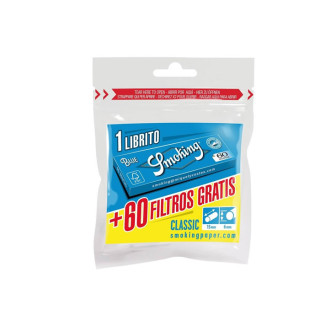 FILTROS SMOKING SLIM 60UD. 6MM + PAPEL SMOKING Nº8 BLUE 1X40 2