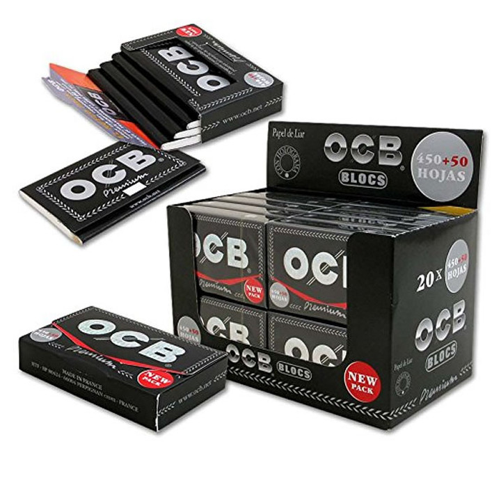 Papel OCB Premium bloc 500 1 1/4 78mm 40 Uds.