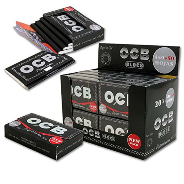 Papel OCB Premium bloc 500 1 1/4 78mm 40 Uds.