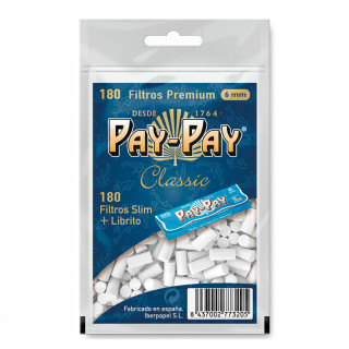 FILTROS PAY PAY SLIM 6MM 180 + PAPEL AZUL 70 1X40