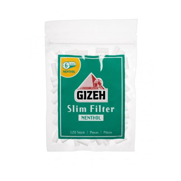 FILTROS GIZEH MENTHOL 6MM 1X10