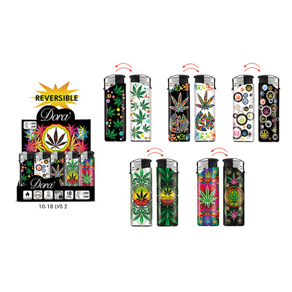 Encendedor electrónico decorado leaves 50uds.