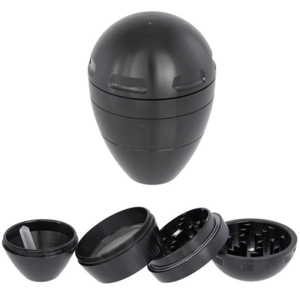 GRINDER METÁLICO HUEVO 4 PARTES NEGRO