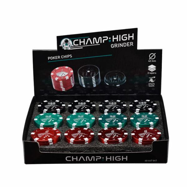 GRINDER CHAMP HIGH METAL POKER CHIPS 3 PARTES 42 MM DIAM. 1X12