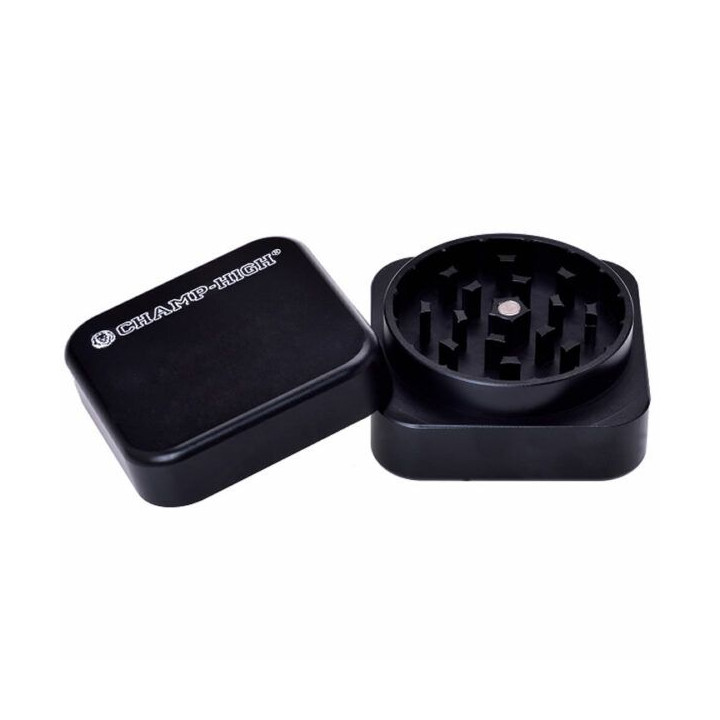 GRINDER CHAMP HIGH ALUMINIO CUADRADO 2 PARTES 47MM DIAM. 1 UD. NEGRO