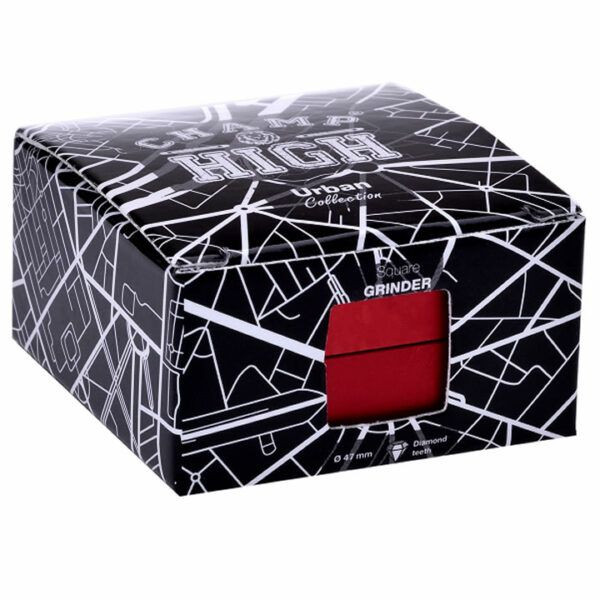 GRINDER CHAMP HIGH ALUMINIO CUADRADO 2 PARTES 47MM DIAM. 1 UD. NEGRO