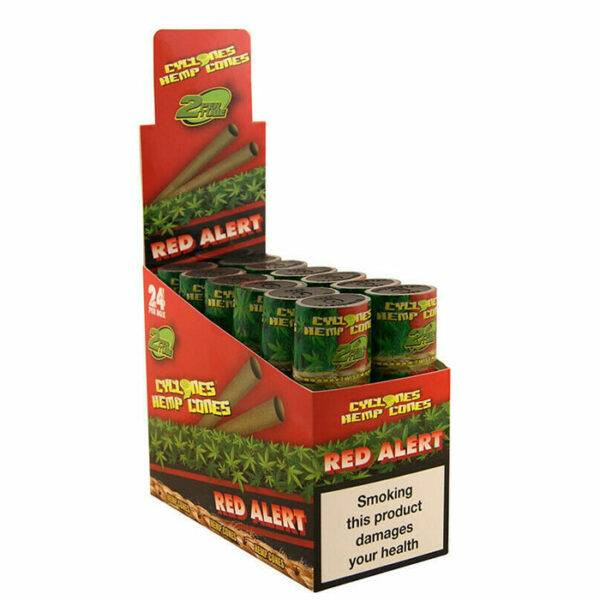 PAPEL DE FUMAR SABORES CYCLONES HEMP RED ALERT 1X24