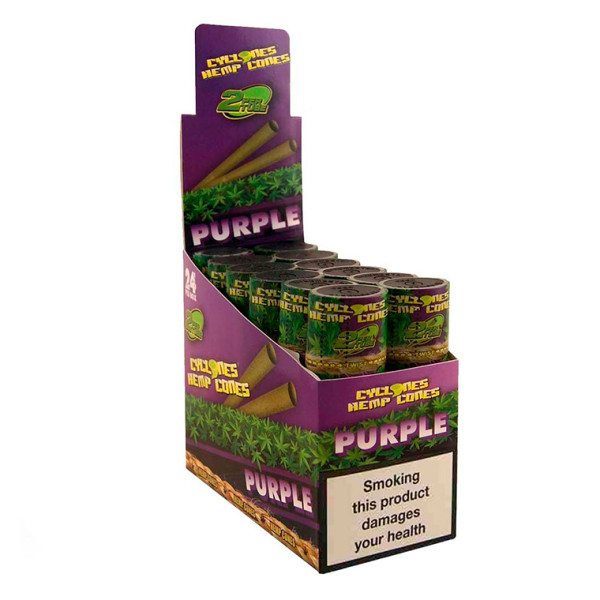 PAPEL DE FUMAR SABORES CYCLONES HEMP PURPLE 12X2