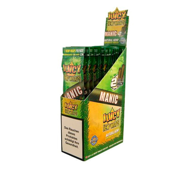 PAPEL DE FUMAR SABORES JUICY HEMP WRAPS MANIC (MANGO PAPAYA) 2 BLUNTS 1X25