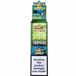 PAPEL DE FUMAR SABORES JUICY HEMP WRAPS TROPICAL 2 BLUNTS 1X25